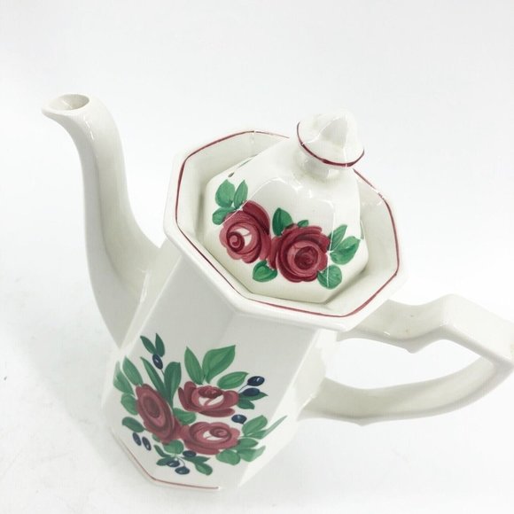Adams Bridgwater English Ironstone Coffee Pot with Lid from England 9.5 x 8.5 - Picture 4 of 14